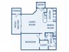 A2 floorplan - one bed one bath
